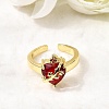 Glass Cuff Open Rings RJEW-P178-01D-G-1