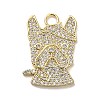 Brass Micro Pave Cubic Zirconia Pendants KK-K355-36G-1