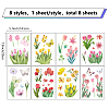8 Sheets 8 Styles PVC Waterproof Wall Stickers DIY-WH0345-085-2
