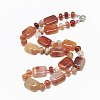 Natural Carnelian Beaded Necklaces NJEW-S395-19-1