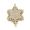 Brass Micro Pave Clear Cubic Zirconia Snowflake Connector Charms KK-L229-078G-1