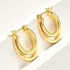 Two-layer Oval Brass Enamel Hoop Earrings EJEW-S252-03B-G-3