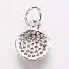 Brass Cubic Zirconia Pendants X-ZIRC-K070-21P-2