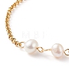 Natural Pearl Beaded Link Bracelet with 304 Stainless Steel Rolo Chains for Women BJEW-JB08776-01-4