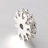 Brass Micro Pave Cubic Zirconia Spacer Beads ZIRC-M037-01P-RS-2