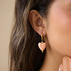 304 Stainless Steel with Handmade Procelain Hoop Dangle Earrings for Women CE4486-2