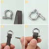 304 Stainless Steel Screw D-Ring Anchor Shackle Clasps STAS-E446-28A-P-3