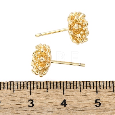 Brass Stud Earrings EJEW-Q014-34G-1