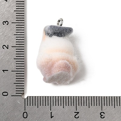 Flocking Opaque Resin Pendants RESI-G123-01Q-1