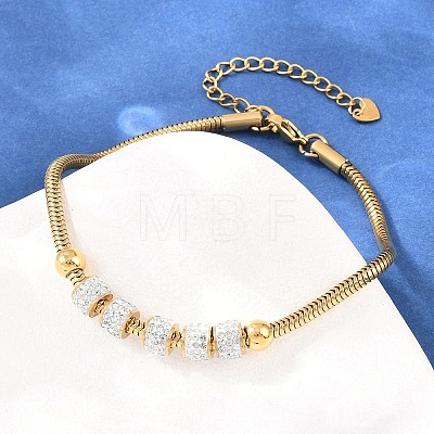 Polymer Clay Rhinestone Beaded Bracelets SA-D001-06G-1