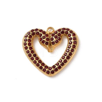 304 Stainless Steel Rhinestone Pendants STAS-B139-03G-02-1