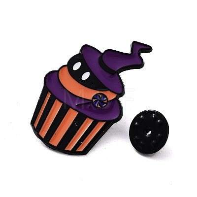 Halloween Cupcake Black Aolly Brooches JEWB-U002-03C-1