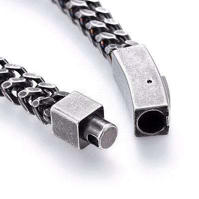 304 Stainless Steel Chain Bracelets BJEW-L631-45AS-1