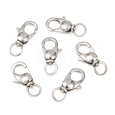 Tarnish Resistant 304 Stainless Steel Swivel Lobster Claw Clasps X-STAS-R065-10-1