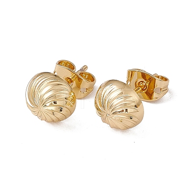 Rack Plating Brass Half Round with Vortex Stud Earrings for Women EJEW-F294-02G-1