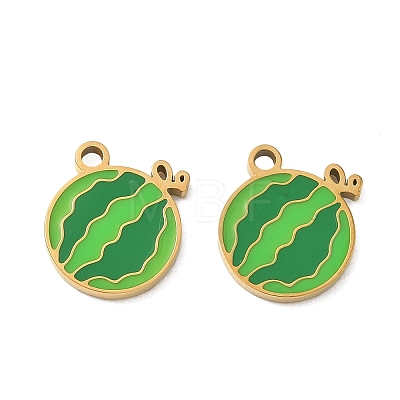 Fruit 304 Stainless Steel Enamel Pendants SA-CBA49D2-11G-14-1