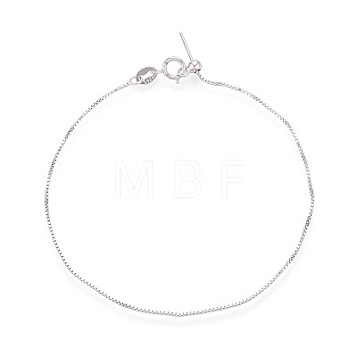 Adjustable 925 Sterling Silver Box Chains Slider Bracelets STER-N016-51P-1