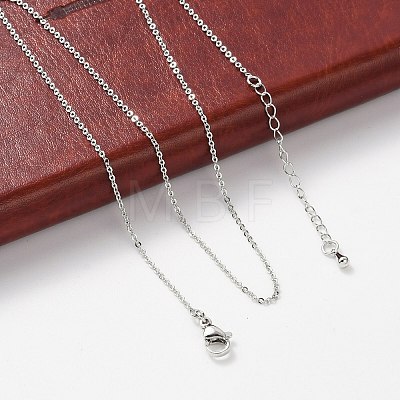 Brass Rolo Chains Necklaces for Women NJEW-D302-43P-1