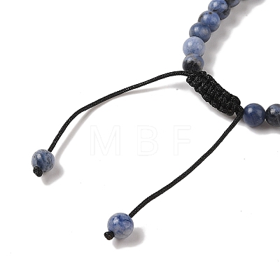 6mm Round Natural Sodalite Braided Bead Bracelets BJEW-C067-01A-03-1