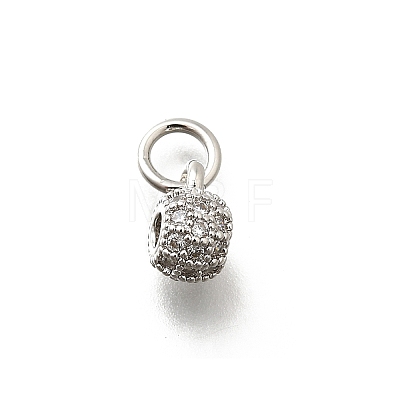 Brass Micro Pave Cubic Zirconia Charms KK-P295-40P-1