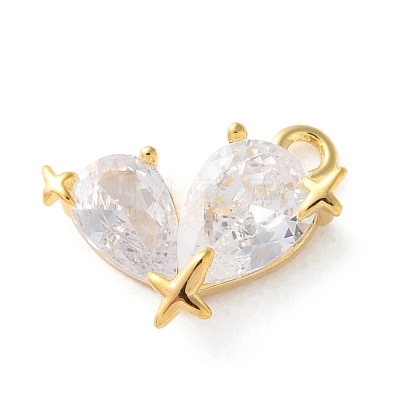 Brass Micro Pave Cubic Zirconia Charms KK-S513-04G-1