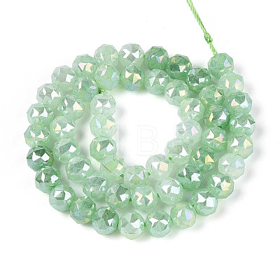 Anti-Tarnish Electroplate Glass Beads Strands LS-GLAA-N064-8mm-09-1