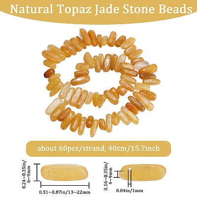 Beebeecraft 1 Strand Natural Topaz Jade Stone Beads Strands G-BBC0001-20-1