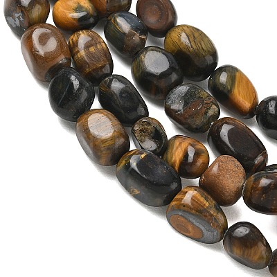 Dyed Natural Yellow and Blue Tiger Eye Beads Strands G-C286-A11-1