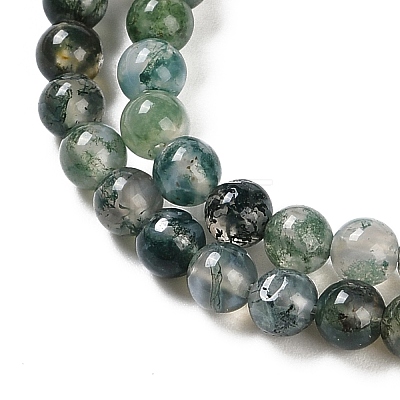 Natural Moss Agate Bead Strands G-J358-01-4mm-1