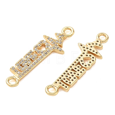 SHEGRACE Brass Micro Pave Clear Cubic Zirconia Connector Charms XGRQ3D931-494G-1