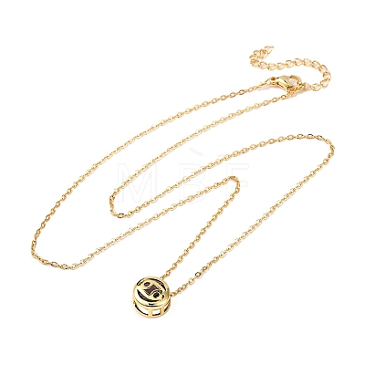 Brass Pave Cubic Zirconia Birth Stone Constellation Pendant Cable Chain Necklaces LS-NJEW-D334-01G-12-1