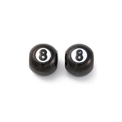8 Ball 304 Stainless Steel Enamel Beads STAS-B085-20G-1
