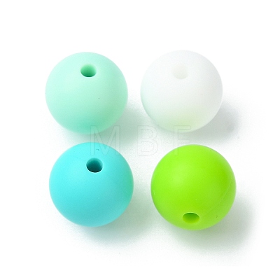 Round Food Grade Eco-Friendly Silicone Focal Beads SIL-F003-01E-1