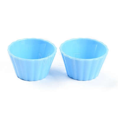 Mini Plastic Simulated Egg Tart Cup DJEW-C005-02E-1