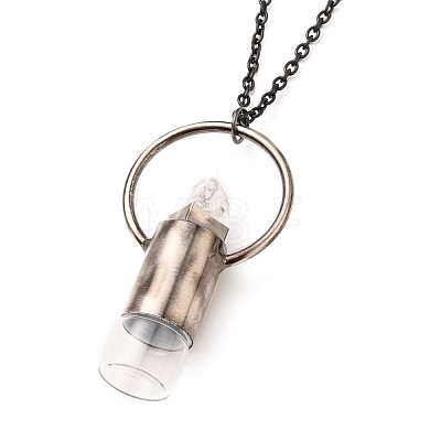 304 Stainless Steel Openable Perfume Bottle Pendant Necklaces NJEW-I239-05B-1