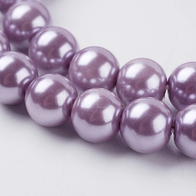 Eco-Friendly Dyed Glass Pearl Round Beads Strands HY-A002-8mm-RB056-1