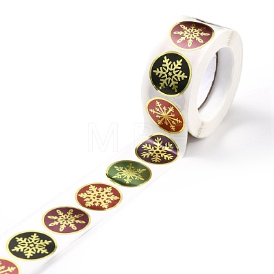 Christmas Themed Flat Round Roll Stickers DIY-B045-14-1