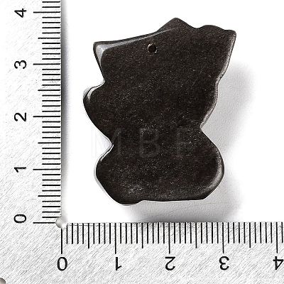 Natural Sliver Obsidian Pendants G-G098-06-1