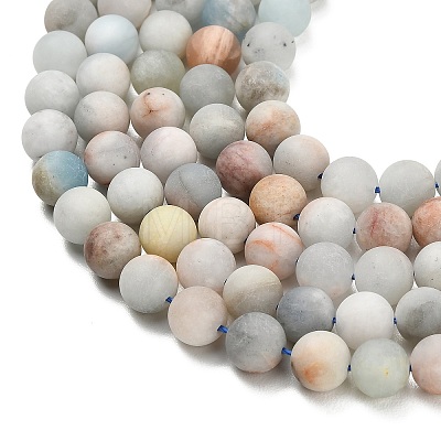 Natural Aquamarine Beads Strands G-P626-12mm-03-1