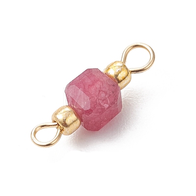 Natural Mixed Stone Faceted Cube Connector Charms PALLOY-JF05037-1