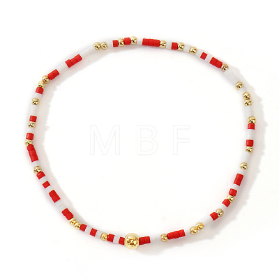 Christmas Theme Glass Seed Beads Stretch Bracelets for Women Men QL3025-1-1