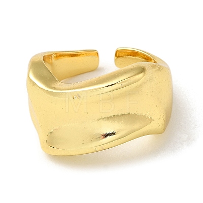 Rack Plating Brass Open Cuff Rings for Women RJEW-M162-17G-1
