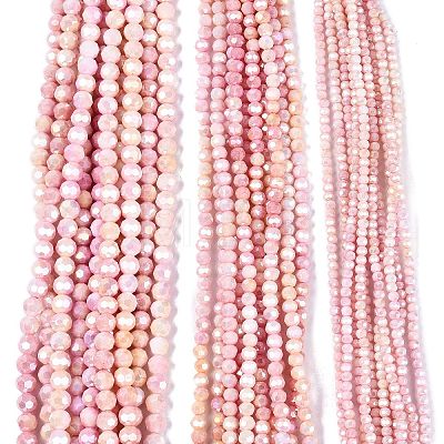 Anti-Tarnish Electroplate Glass Beads Strands EGLA-ZX010-8mm-04-1
