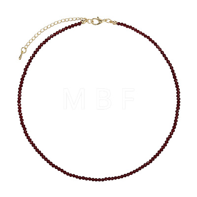 Faceted Glass Beaded Necklaces PZ5058-1-1