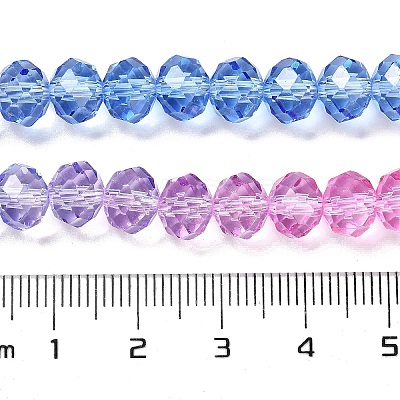 Transparent Painted Glass Beads Strands DGLA-A034-T6mm-A08-1