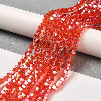 Transparent Electroplate Glass Beads Strands EGLA-A039-T3mm-B14-1
