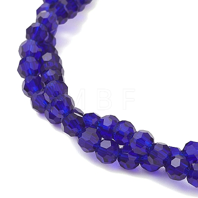 Transparent Glass Beads Multi-layered Stretch Beaded Bracelet for Women BJEW-JB12876-1