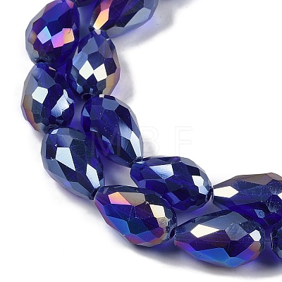 Transparent Electroplate Glass Beads Strands X-EGLA-N013-T10mm-B07-1