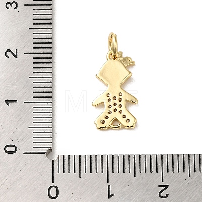 Brass Micro Pave Clear Cubic Zirconia Pendants KK-R162-003G-1