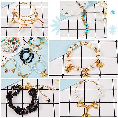 DIY Natural Cowrie Shell Beads Jewelry Set Making Kit DIY-SZ0007-35-1
